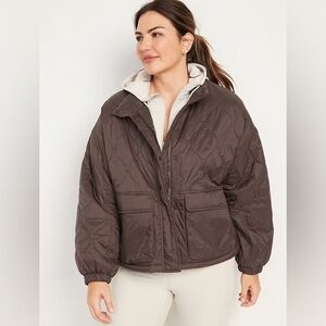 Packable Oversized Water-Resistant Quilted Jacket